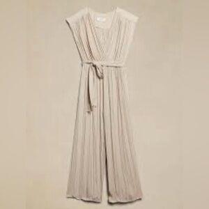 Banana Republic Cream Ruched Jumpsuit